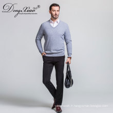 Pull à la mode de coutume de tricot de couleur de col de chemise de coutume de T bon marché de haute qualité pour des hommes
